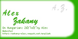 alex zakany business card